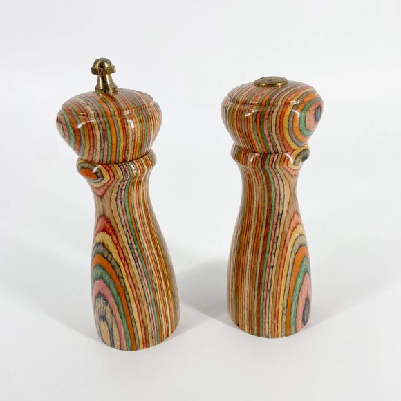 Mr. Dudley Kitchen Vintage Mr Dudley Rainbow Wooden Pepper Mill And Salt Shaker Set Poshmark